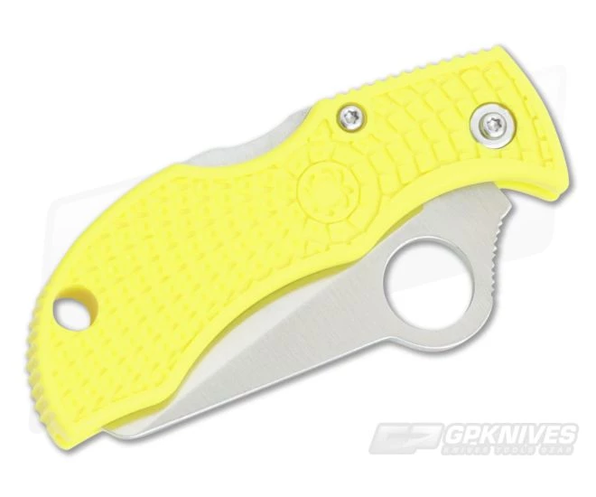 Spyderco Manbug Lightweight Salt Sheepsfoot Serrated H1 Yellow FRN MYLS - Image 2
