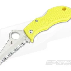 Spyderco Manbug Lightweight Salt Sheepsfoot Serrated H1 Yellow FRN MYLS